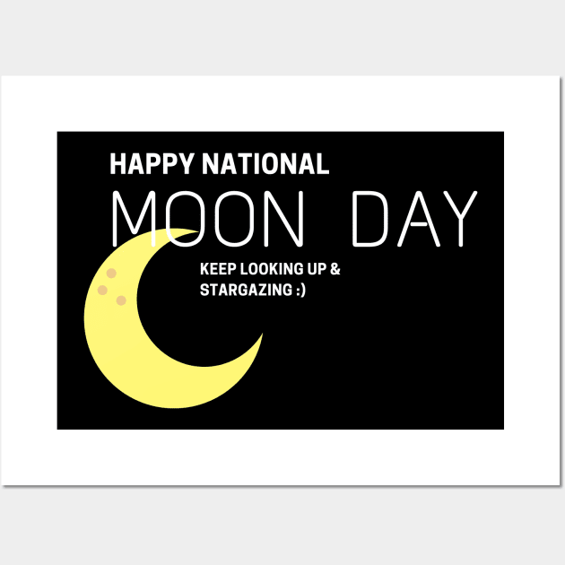 Happy Moon Day Stargazing Wall Art by 46 DifferentDesign